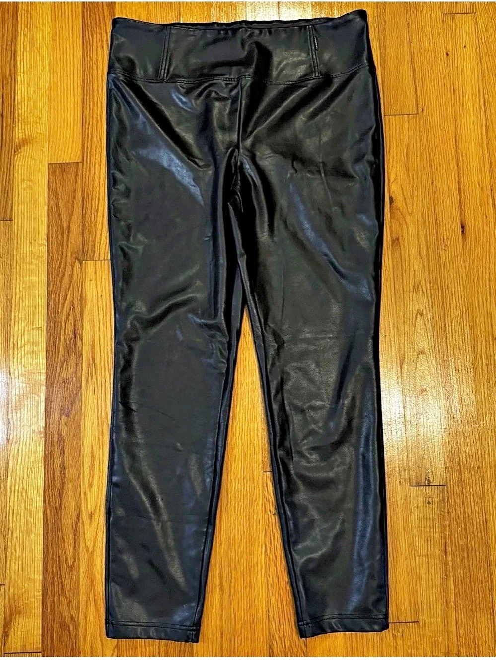 Laundry By Shelli Segal Faux Leather High Waisted Ankle Leggings Black Sz XL